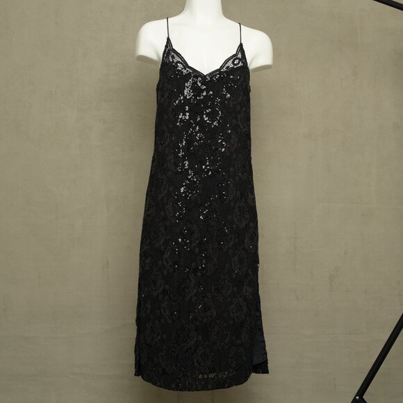 H&M Cocktail Dress, Size 4, Black Lace with Sequins - Picture 1 of 8